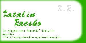 katalin racsko business card